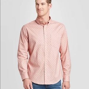 Triangle Print Standard Fit Poplin Button-Down Shi